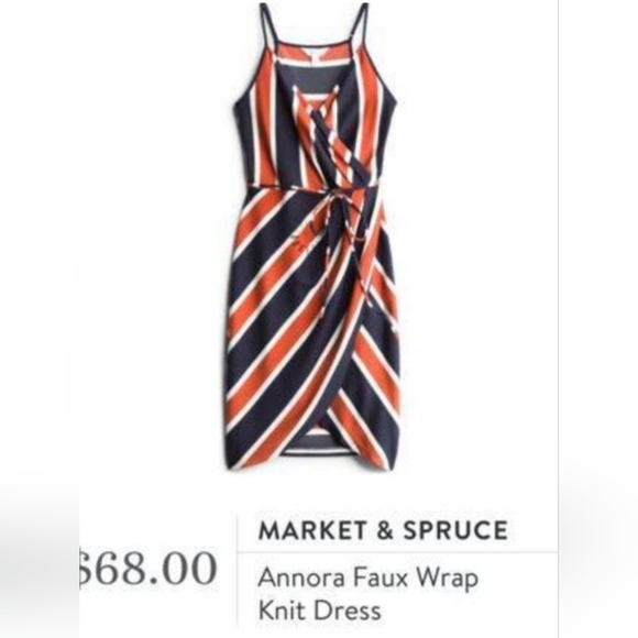 Market & Spruce Annora Faux Wrap Knit Dress Size L - Picture 9 of 10